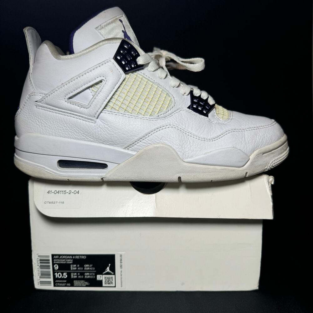 Size 9 - Nike Air Jordan 4 Retro Purple Metallic Men's Shoes